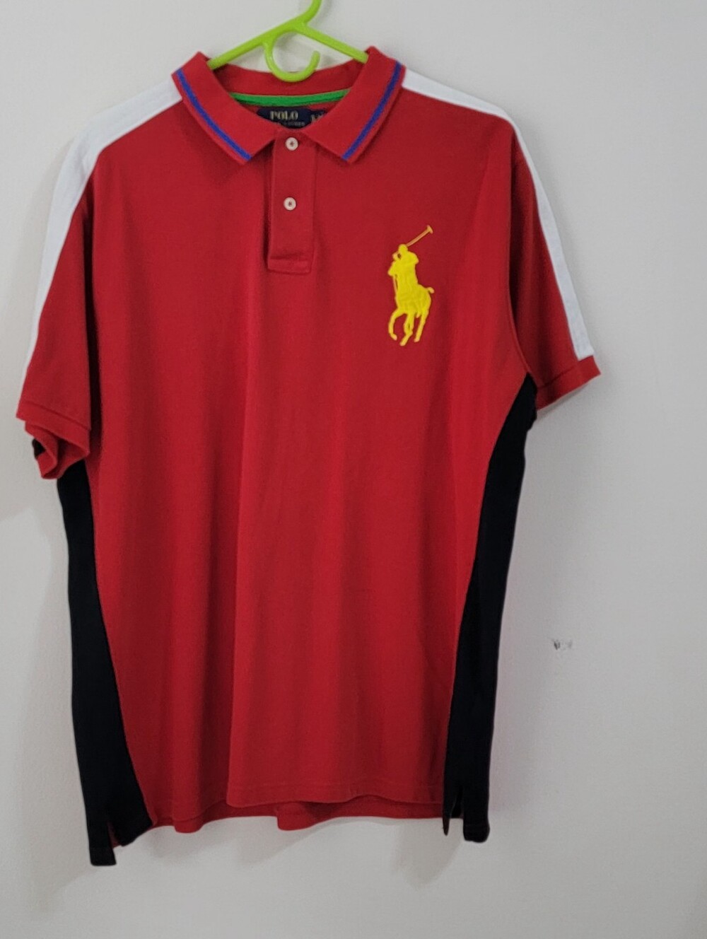 Polo by Ralph Lauren Red Polo with Yellow Pony and White/Black Panels
